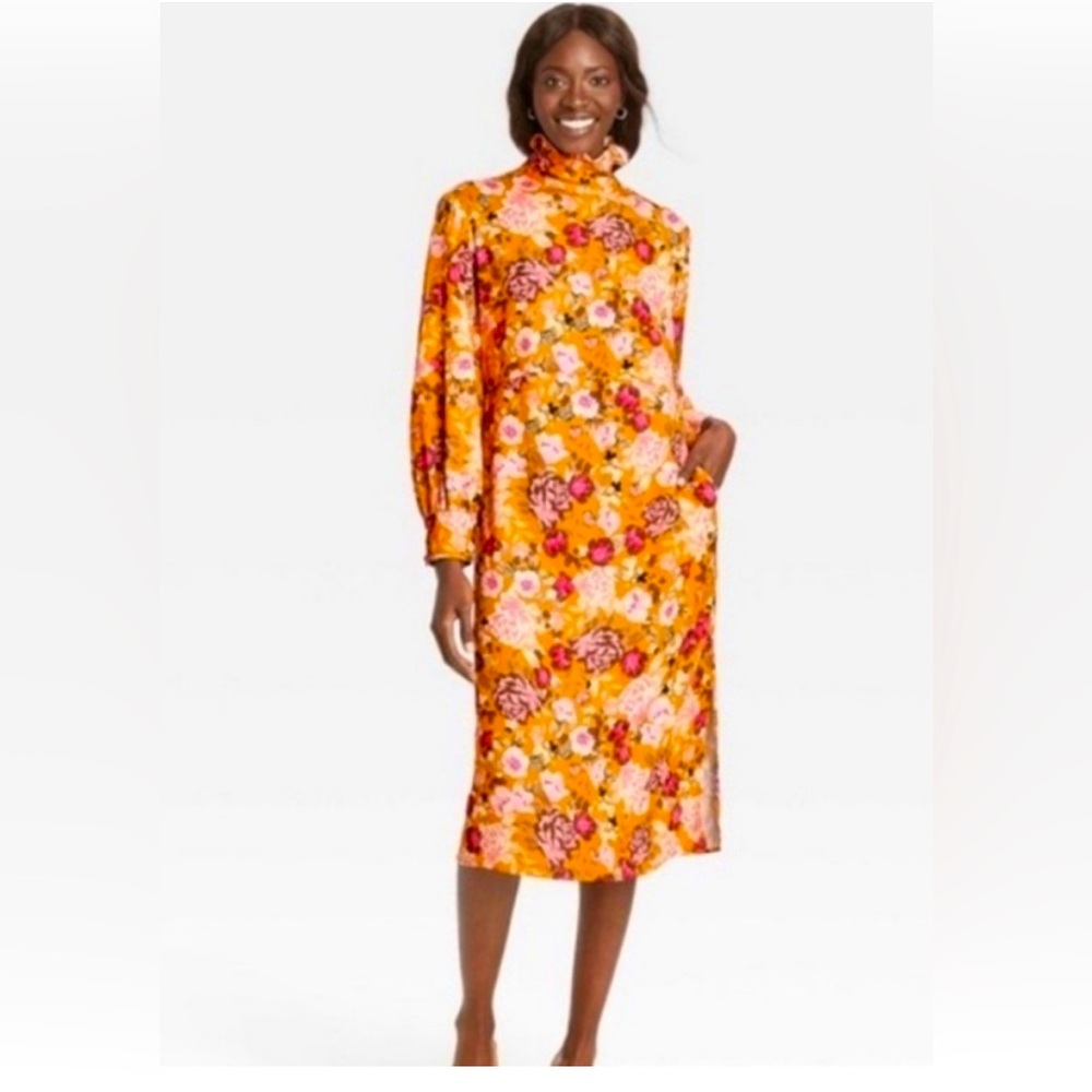 Floral Orange Dress - Picture 2 of 7